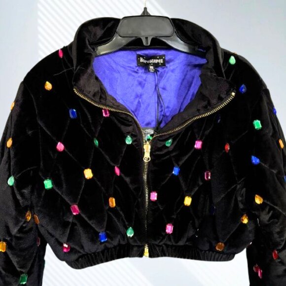 NWT Dolls Kill Horoscopez Sold Out Natural Wonder Bejeweled Puffer Jacket SZ M - Picture 7 of 16